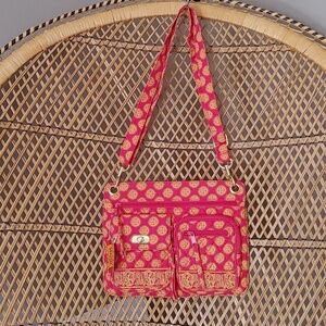 NWT MaggiB French Country Cross Body Bag Red Mosaic